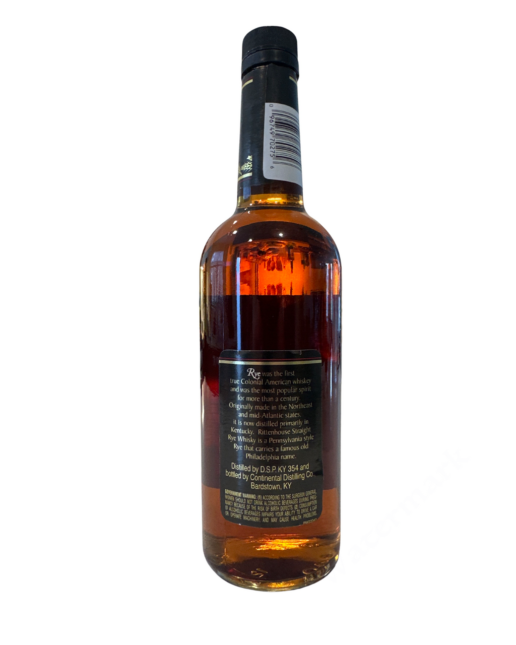 2012 Brown Forman Continental Distilling Co. Brown Forman Rittenhouse Straight Rye Whisky Bottled in Bond 100 Proof