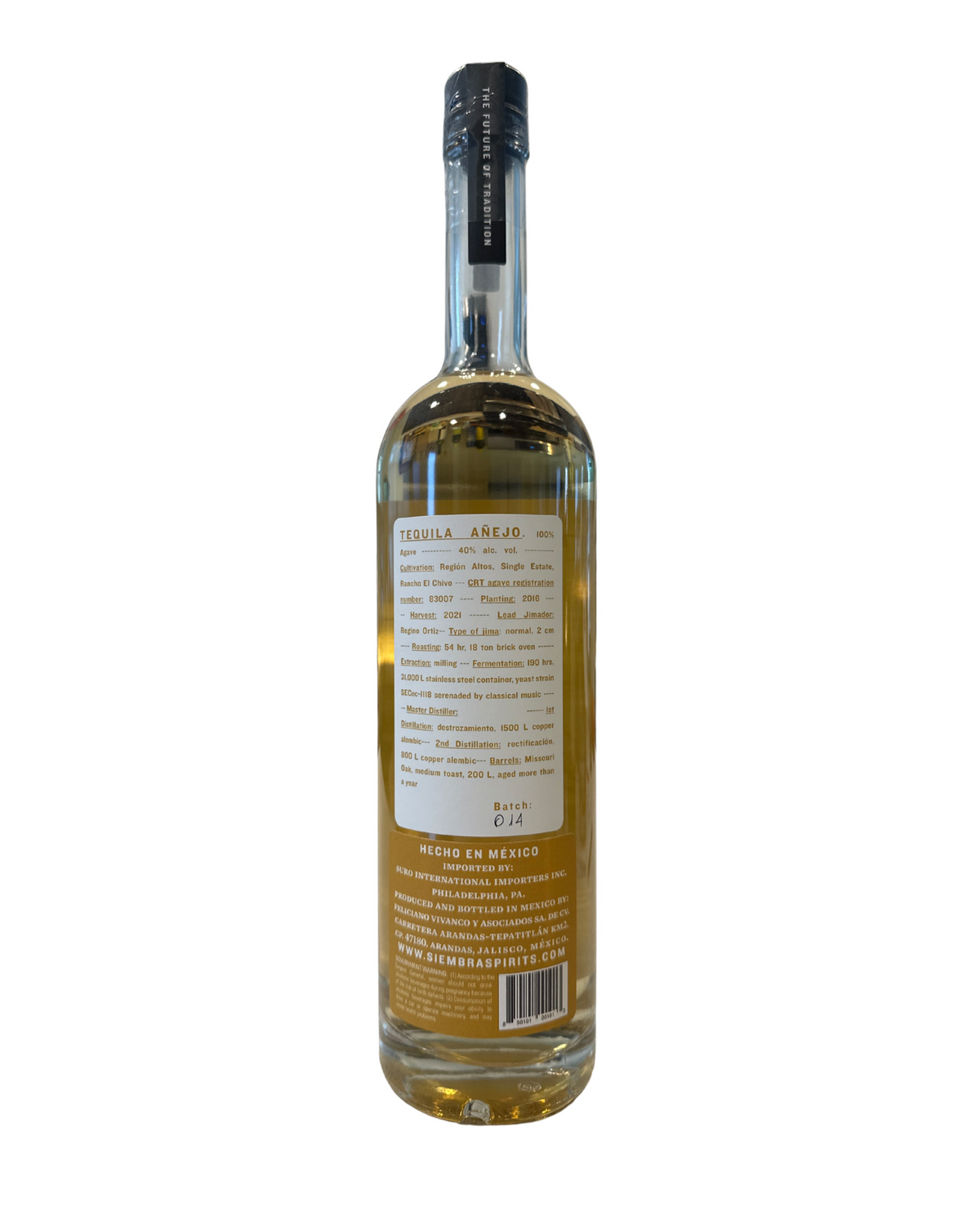 2023 Siembra Azul Tequila Añejo 80 Proof 750ml