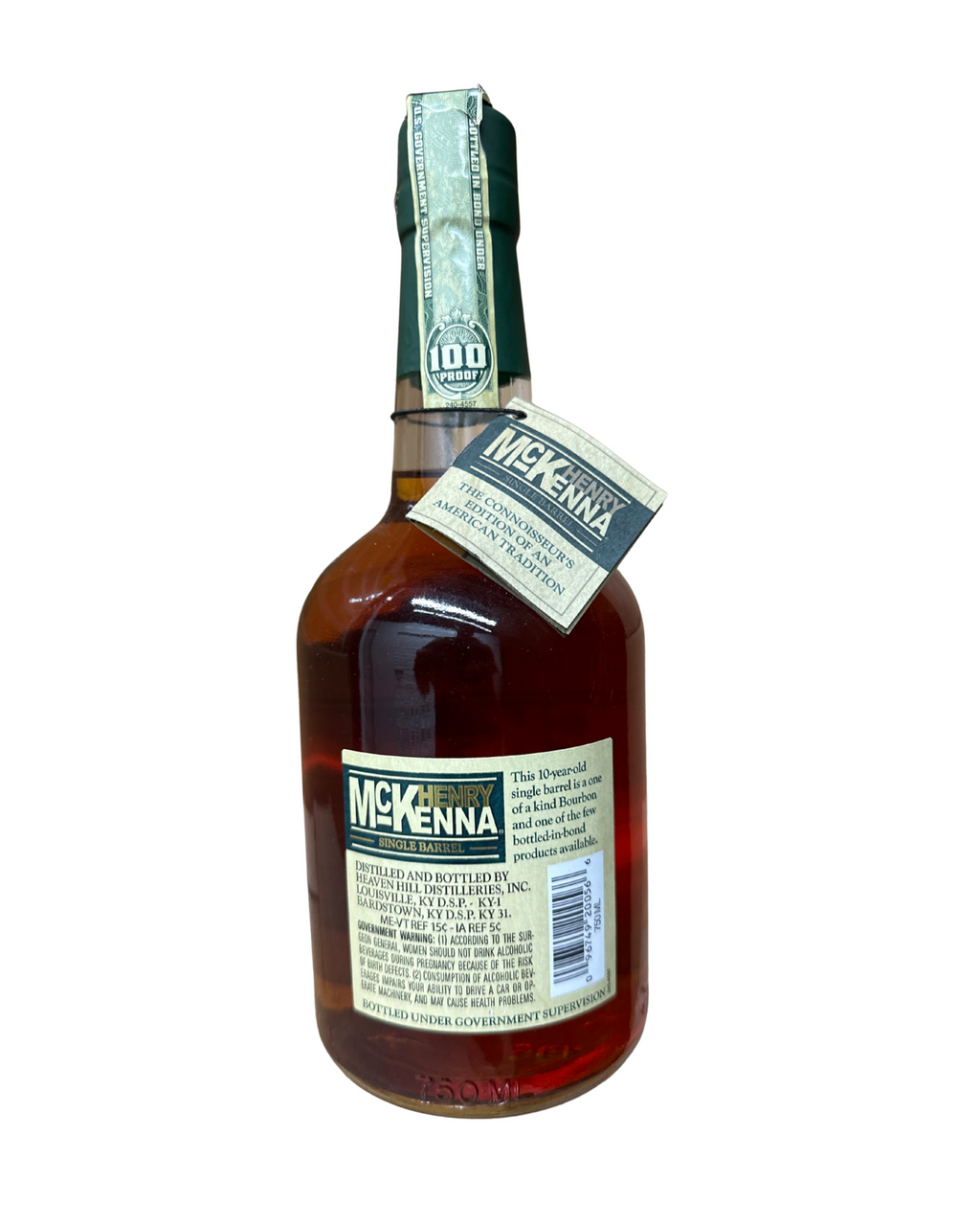 2018 Henry McKenna Single Barrel Kentucky Straight Bottled-In-Bond Bourbon Whiskey 100 Proof 750ml