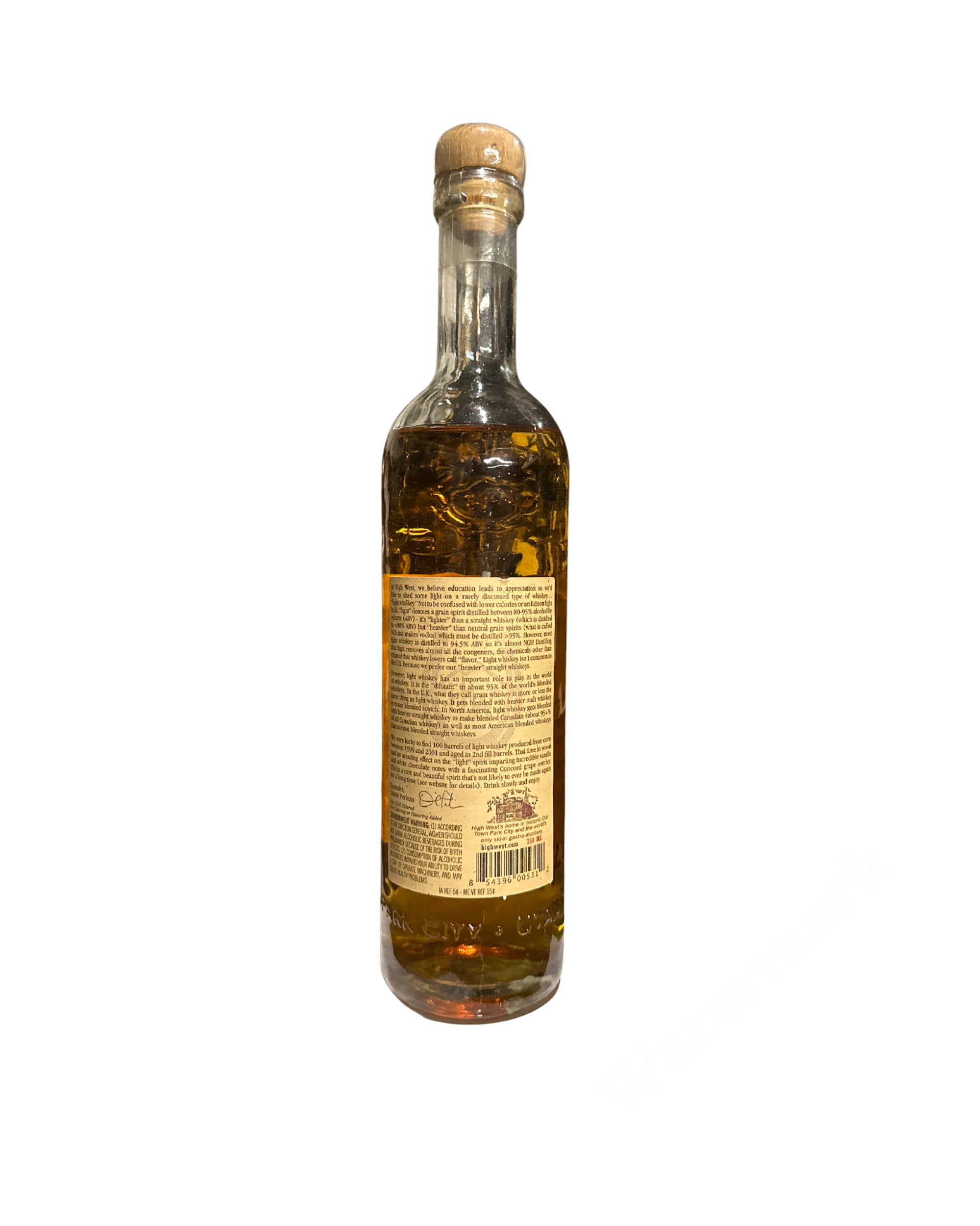 2016 High West Distillery High West Light Whiskey 92 Proof 750ml Batch 1