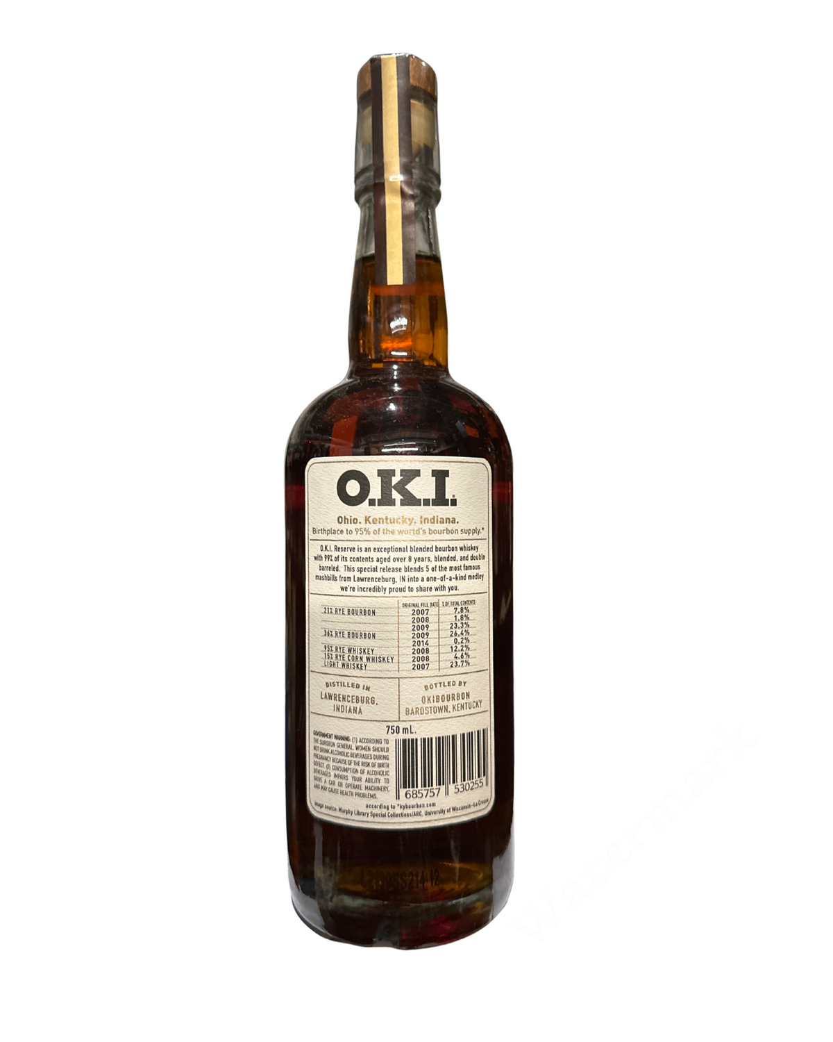2022 O.K.I. Reserve Blended Bourbon Whiskey 100 Proof 750ml (Batch 1)