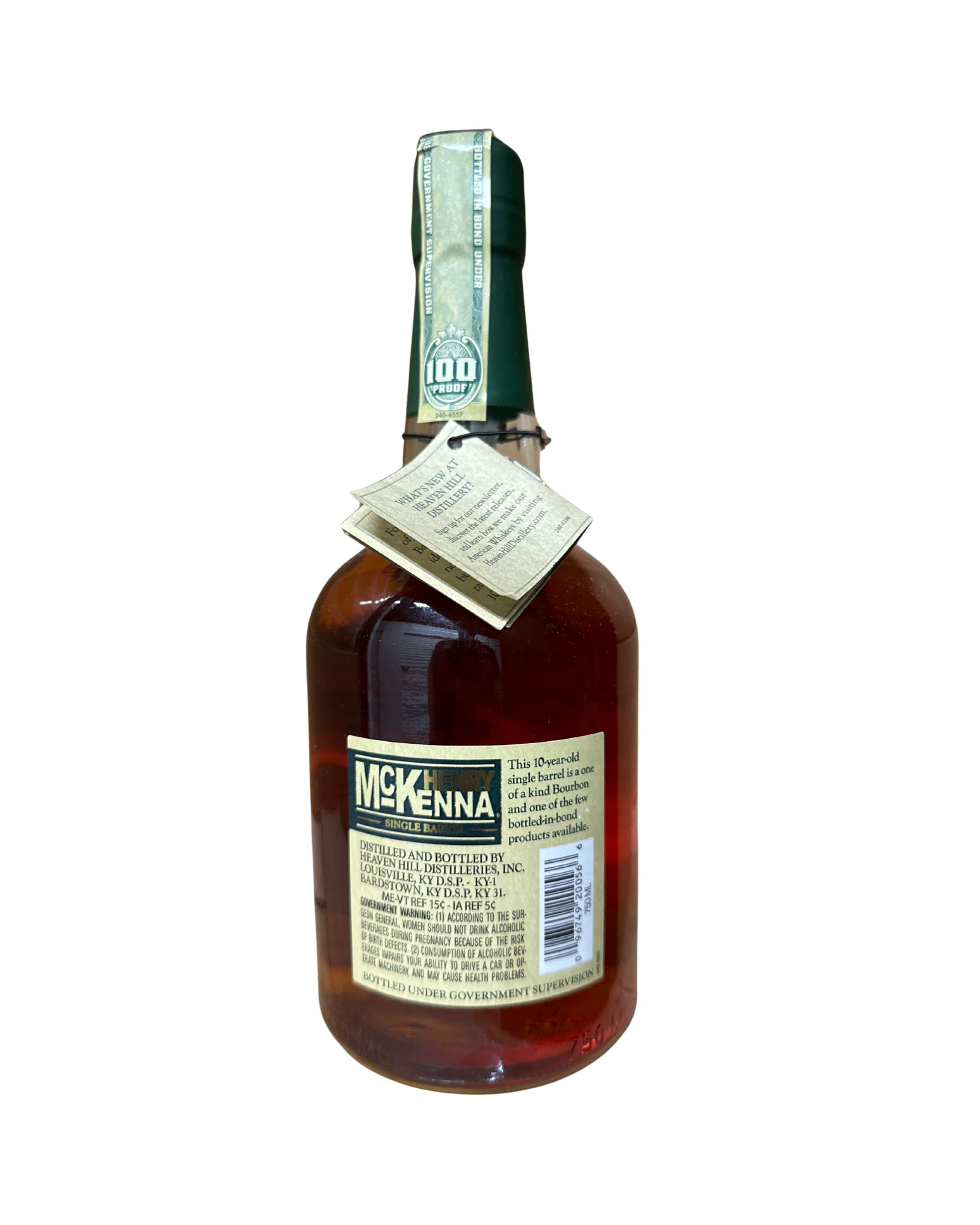 2019 Henry McKenna Single Barrel Bottled-in-Bond Bourbon Whiskey 100 Proof 750ml