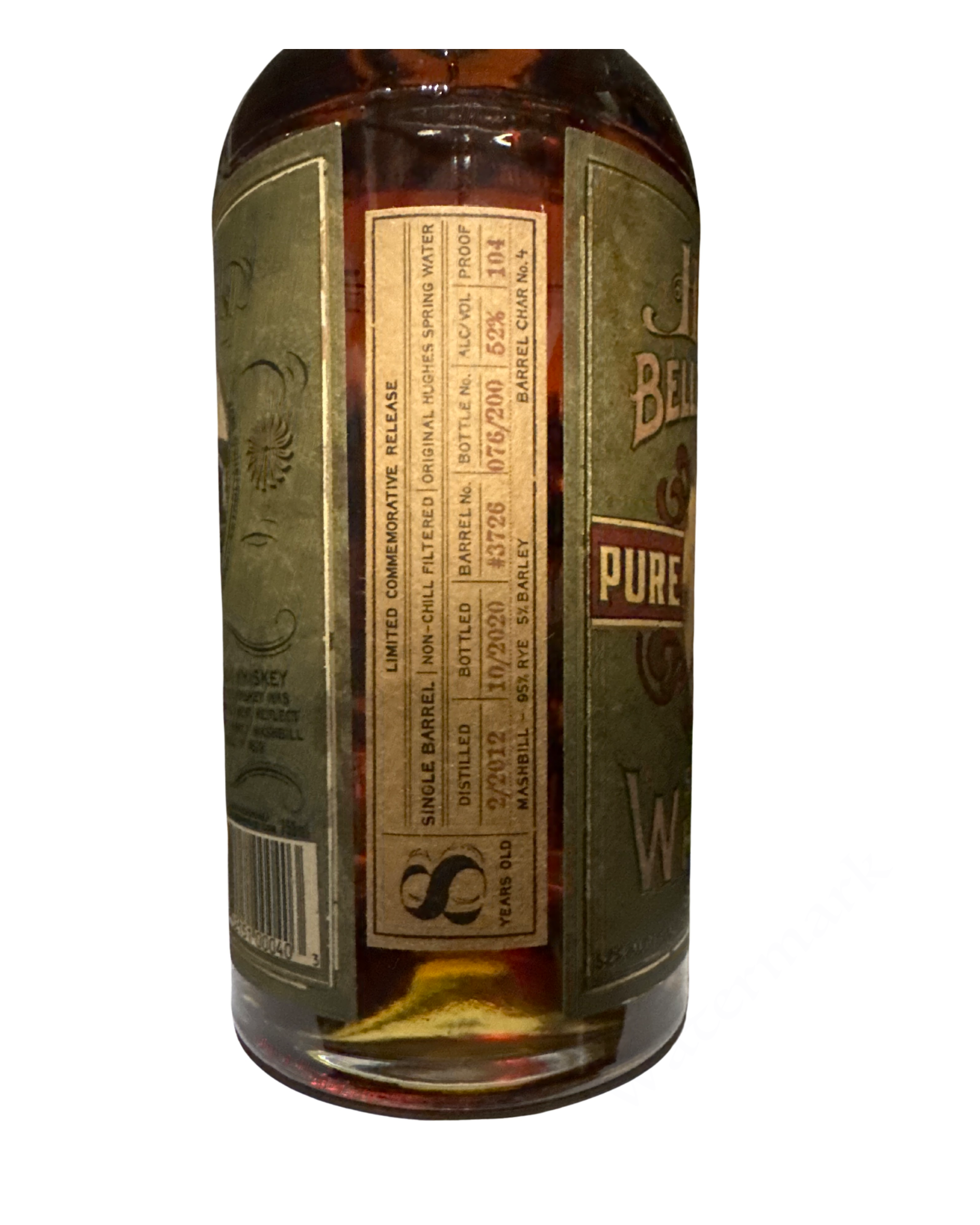 2020 Hughes Belle of Bedford Straight Rye Whiskey 104 Proof 750ml