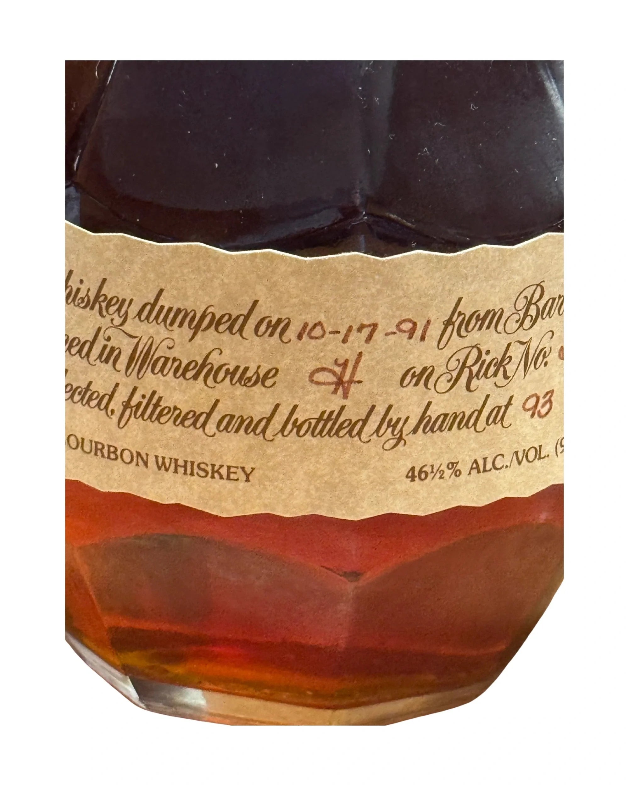 1991 Blanton Distilling Company Single Barrel Bourbon Whiskey 93 Proof 750ml