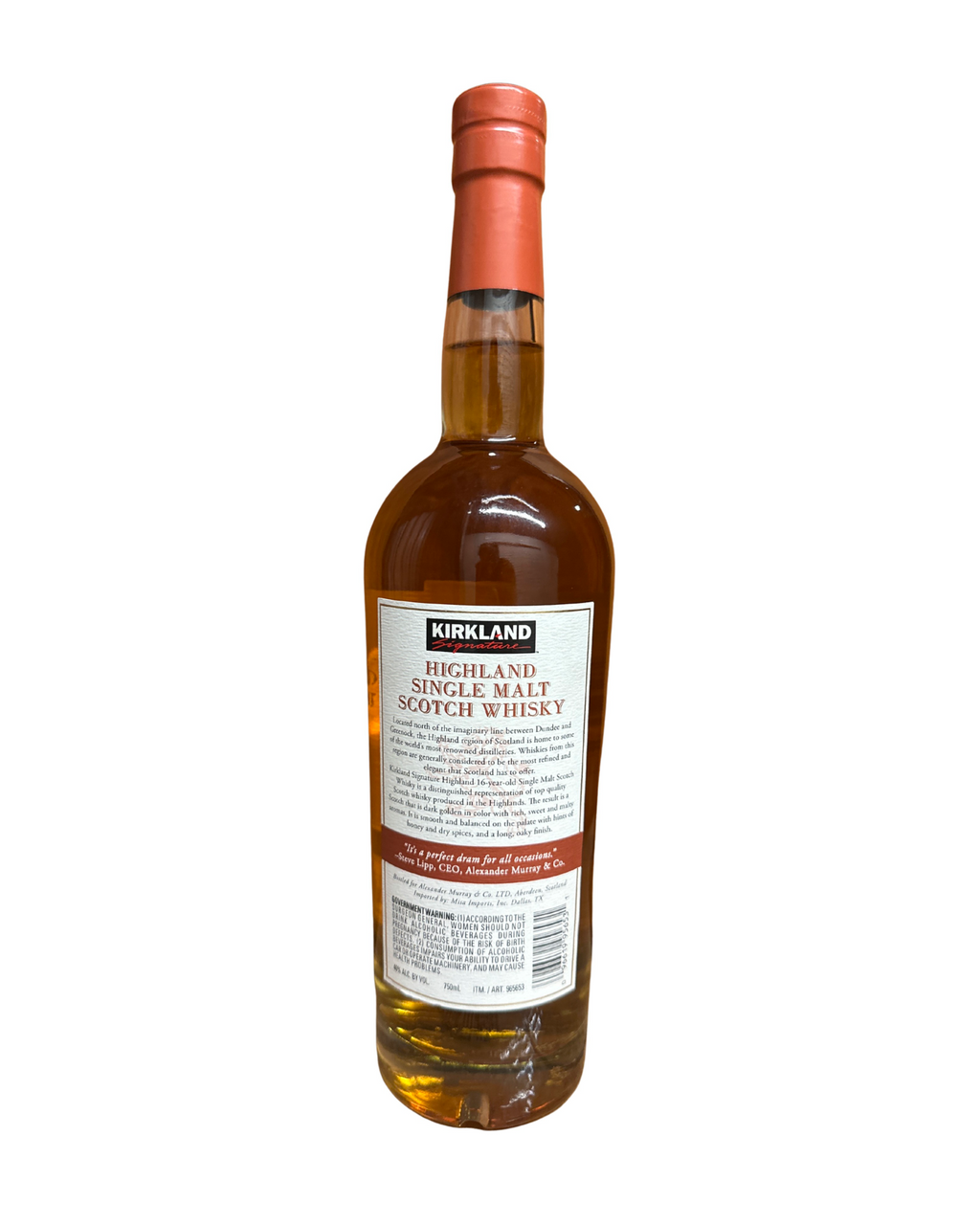 2016 Alexander Murray Aberdeen Kirkland Highland Single Malt Scotch Whisky Aged 16 Years 80 Proof 750ml