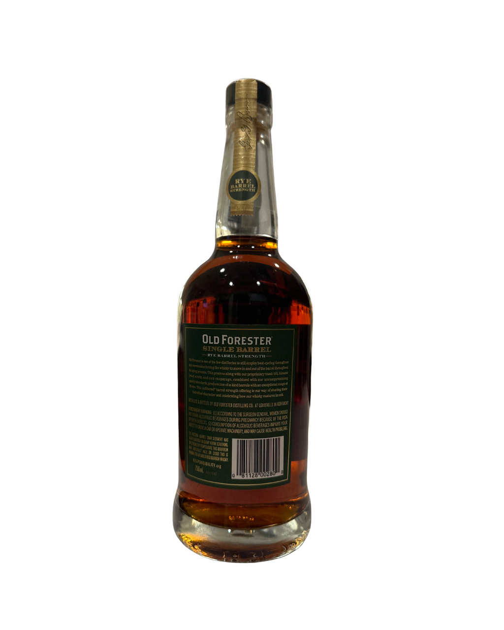 2022 Old Forester Single Barrel Rye Barrel Strength 132.5 Proof 750ml
