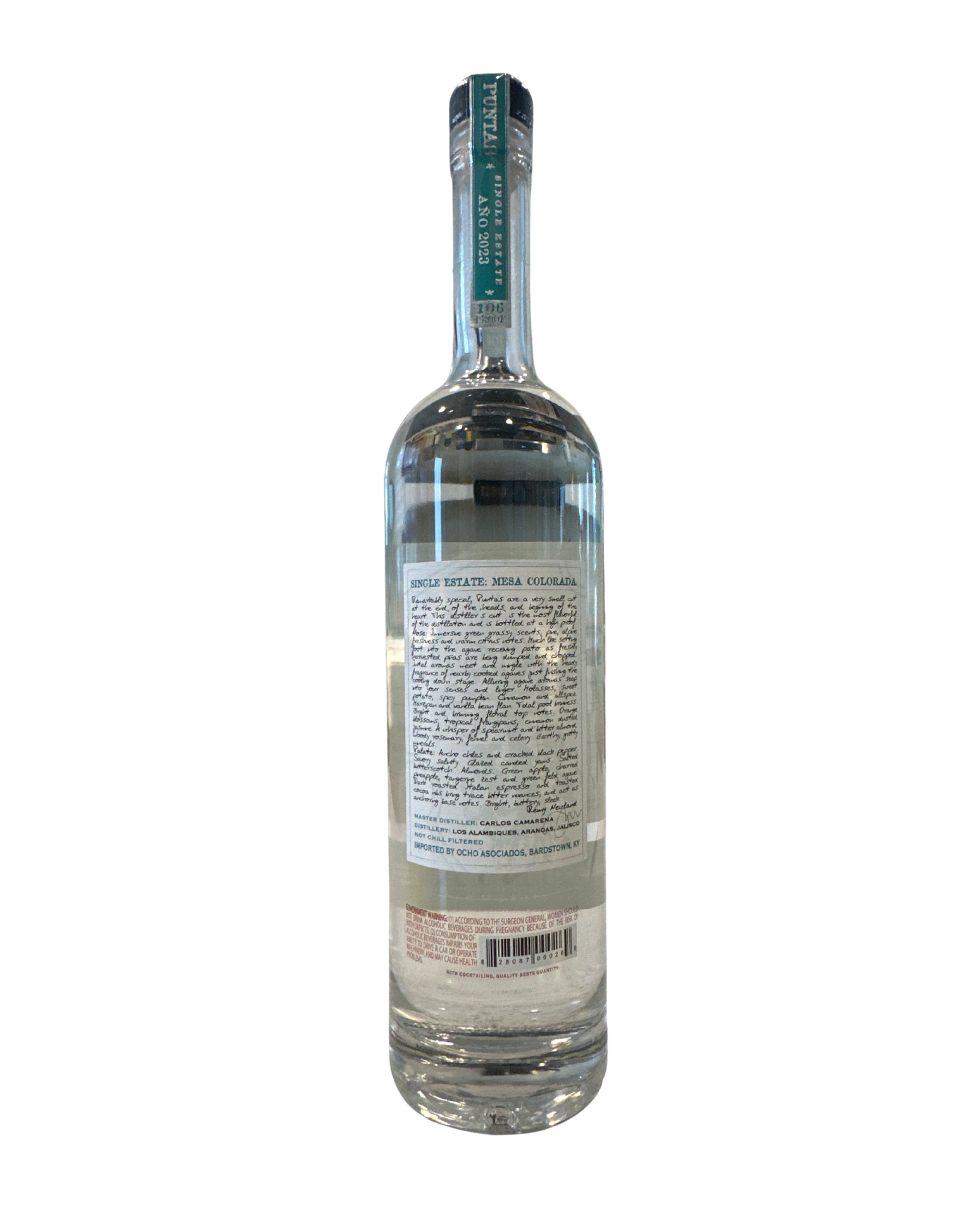 2023 Tequila Ocho Puntas Single Estate Tequila Plata 106 Proof 750ml