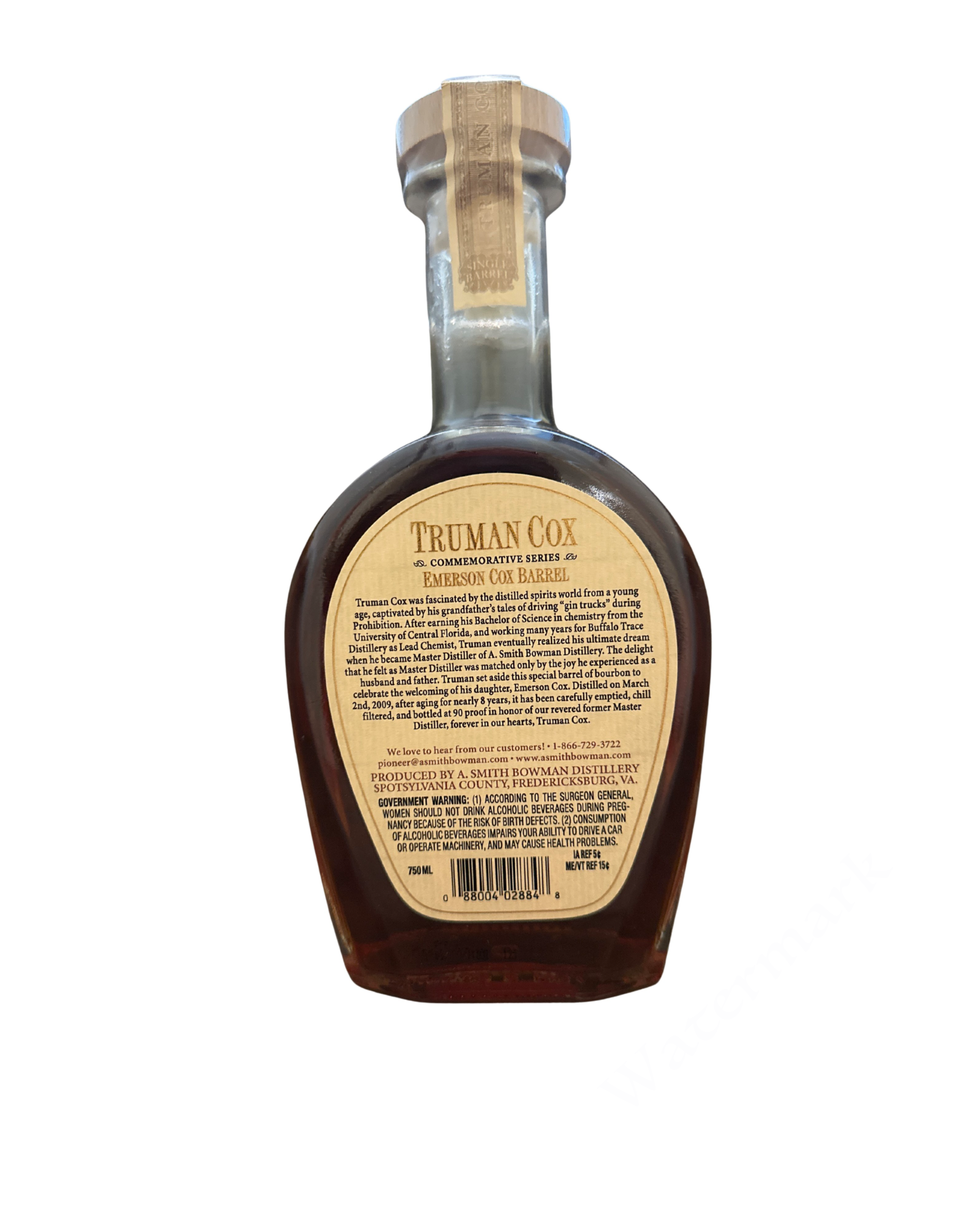 2018 Bowman Truman Cox Commemorative Series Single Barrel Emerson Cox Barrel 90 Proof