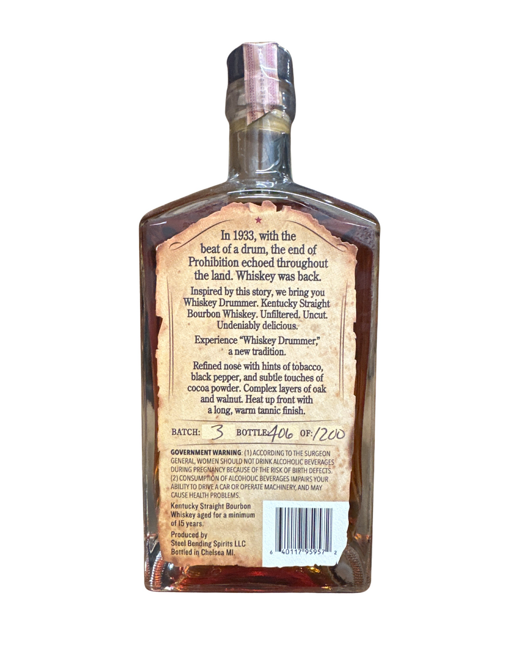Three Chord 15 Year Whiskey Drummer 107.4 Proof 750ml (Batch 3)