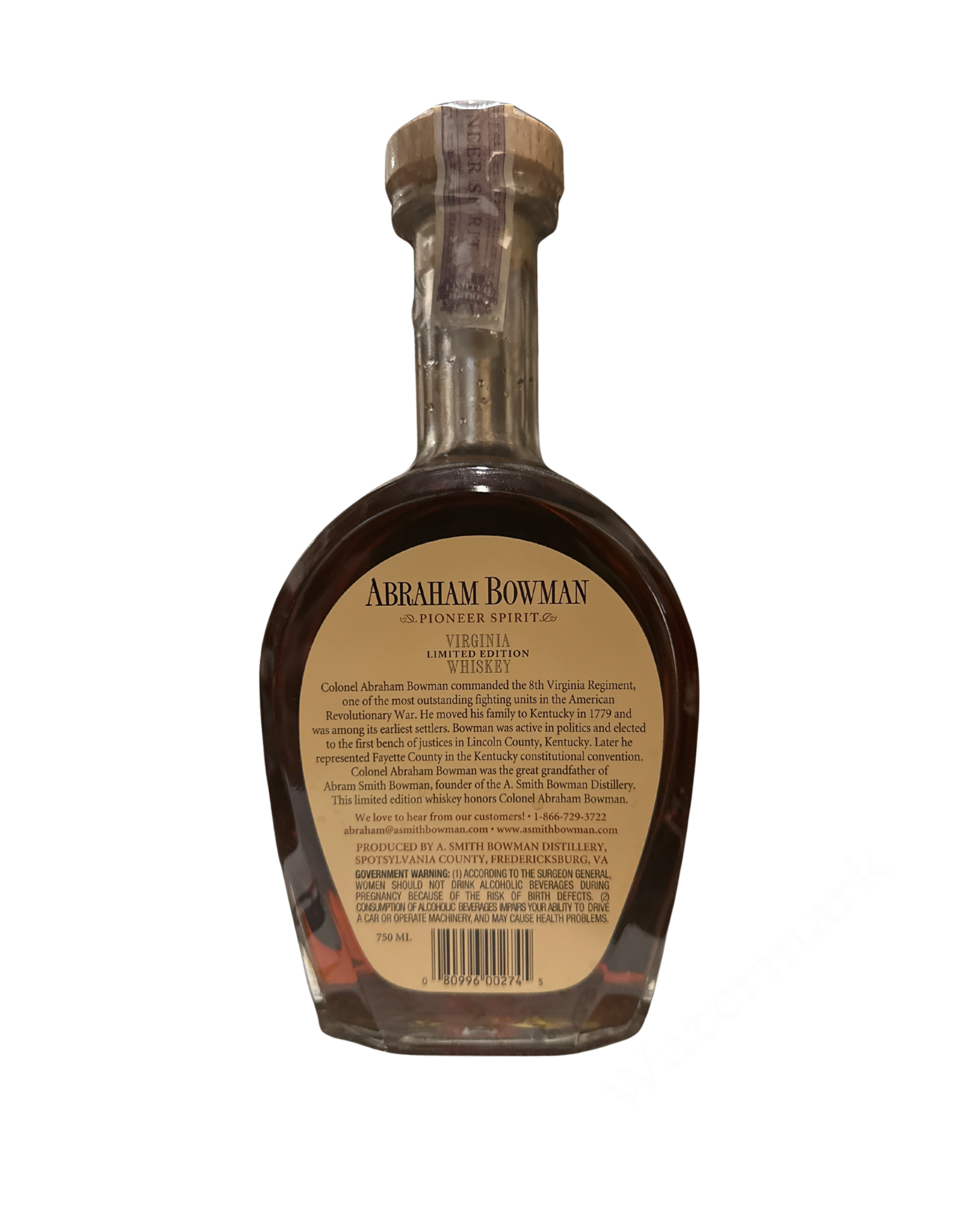 2018 Abraham Bowman Virginia Limited Edition Whiskey 116 Proof