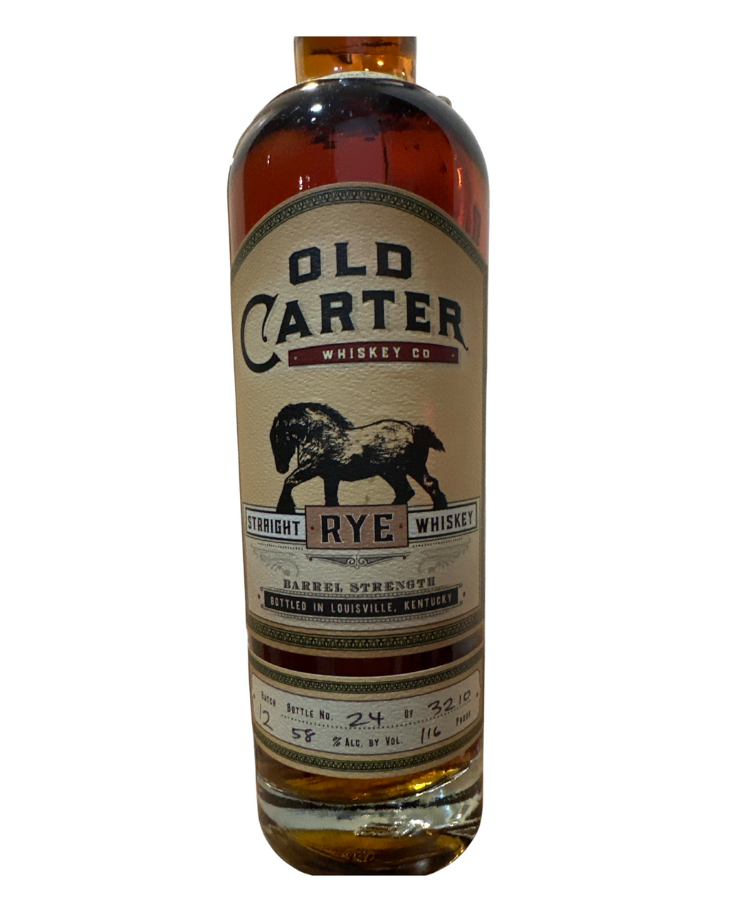 Old Carter Straight Rye Whiskey 116 Proof 750ml Batch 12
