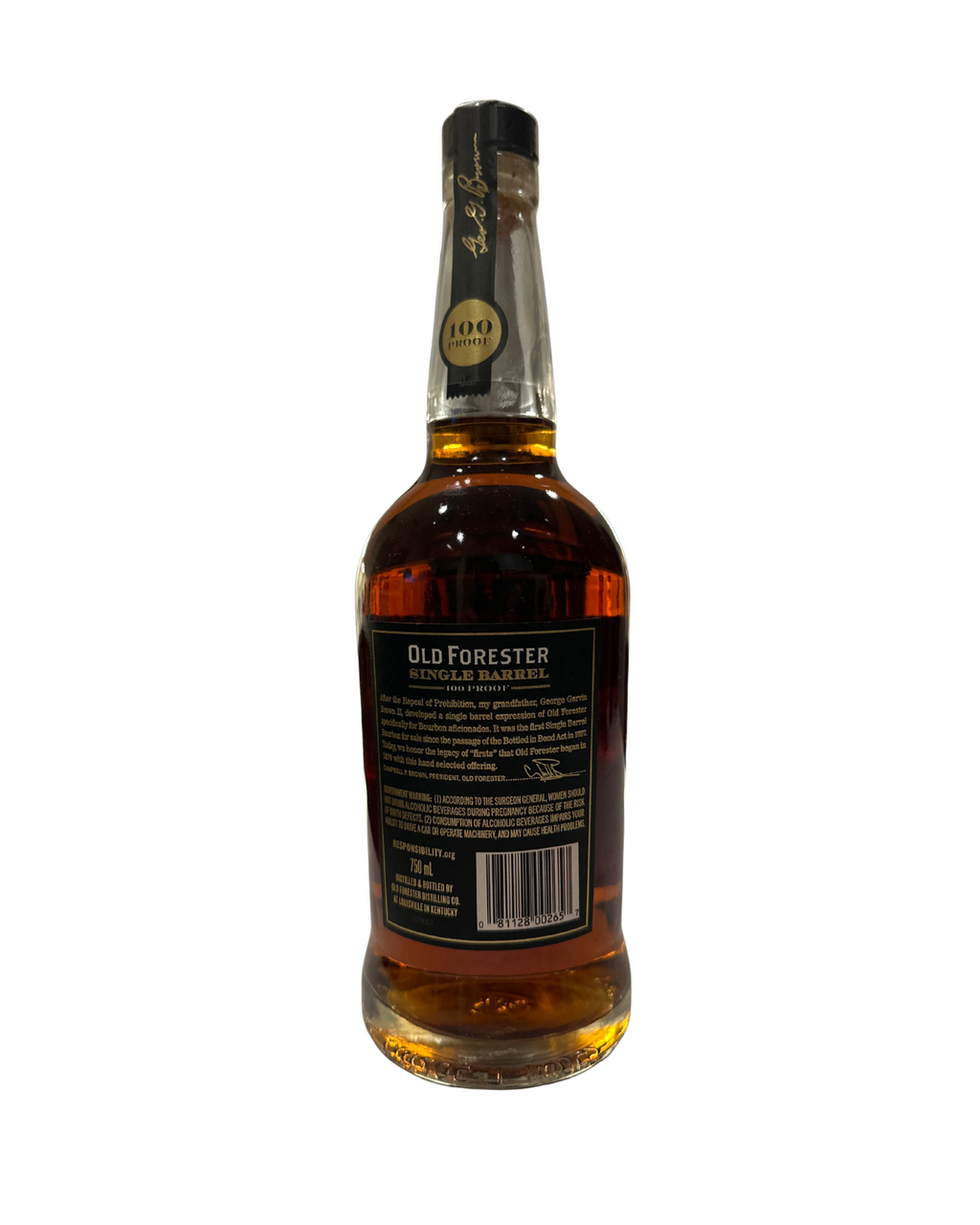 2023 Old Forester Single Barrel 100 Proof Distillery Selected 100 Proof 750ml