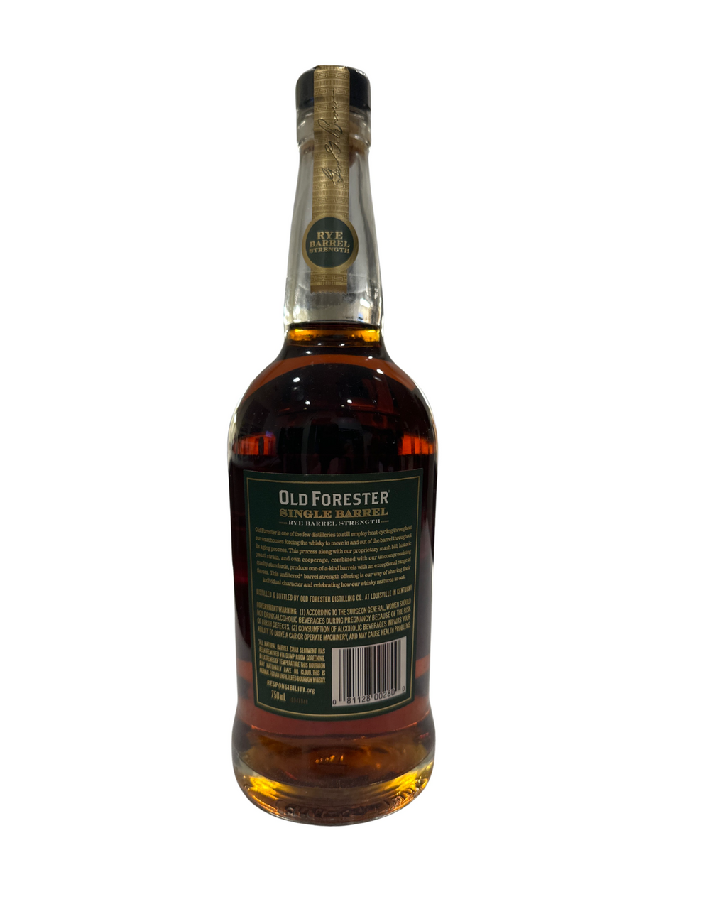 2021 Old Forester Single Barrel Rye Barrel Strength 128.8 Proof 750ml