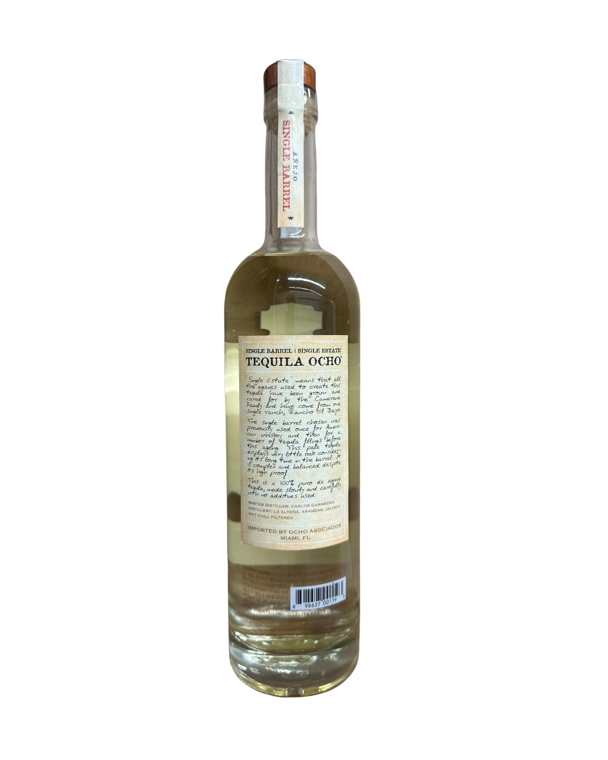 2018 Tequila Ocho Single Barrel Tequila Ocho Tequila Añejo 104 Proof 750ml