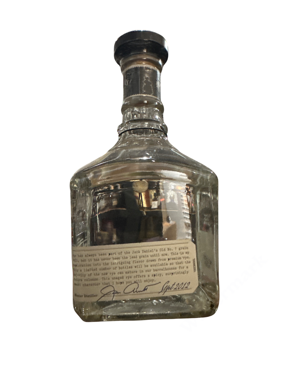 2012 Jack Daniel's Unaged Tennessee Rye 80 Proof
