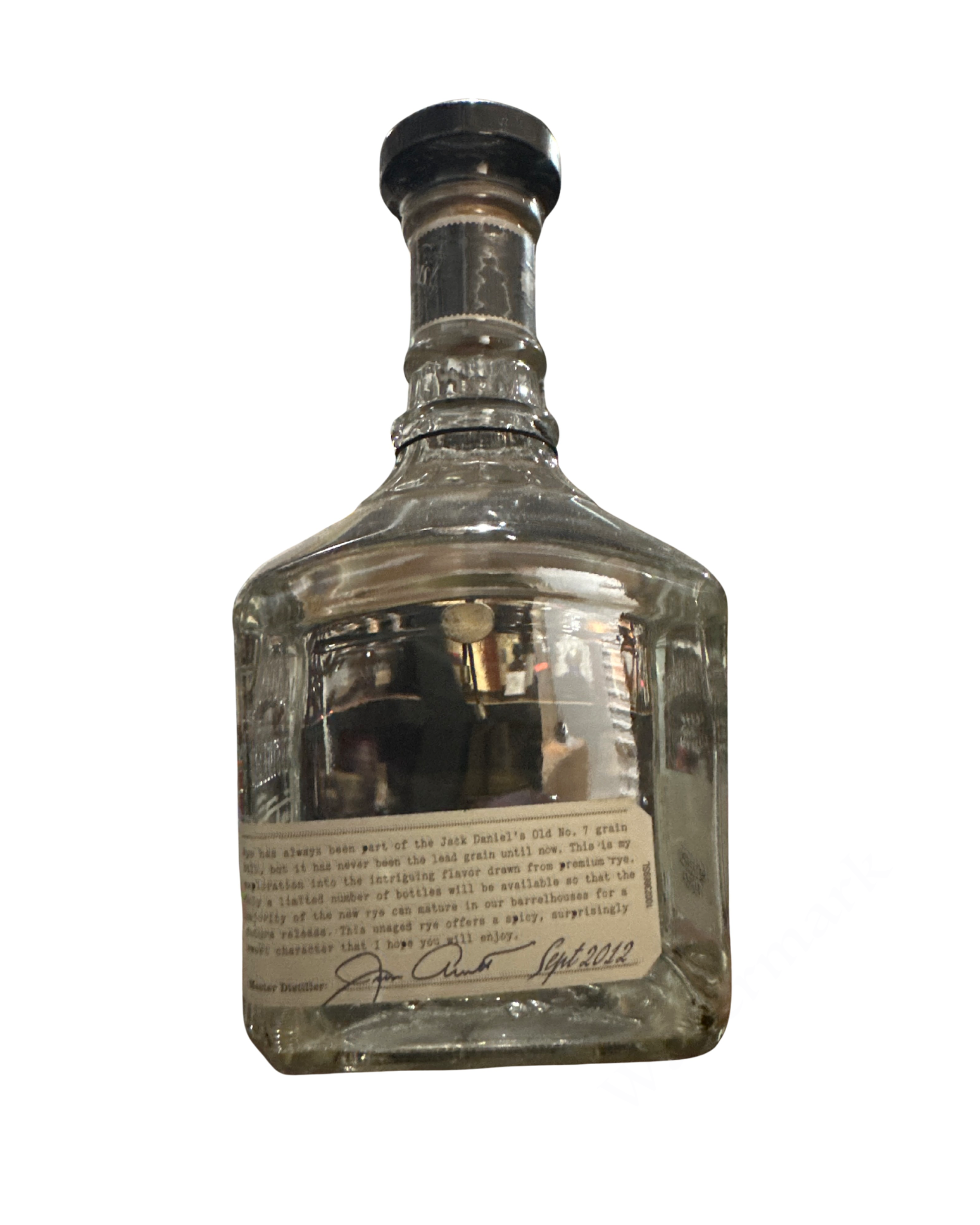 2012 Jack Daniel's Unaged Tennessee Rye 80 Proof