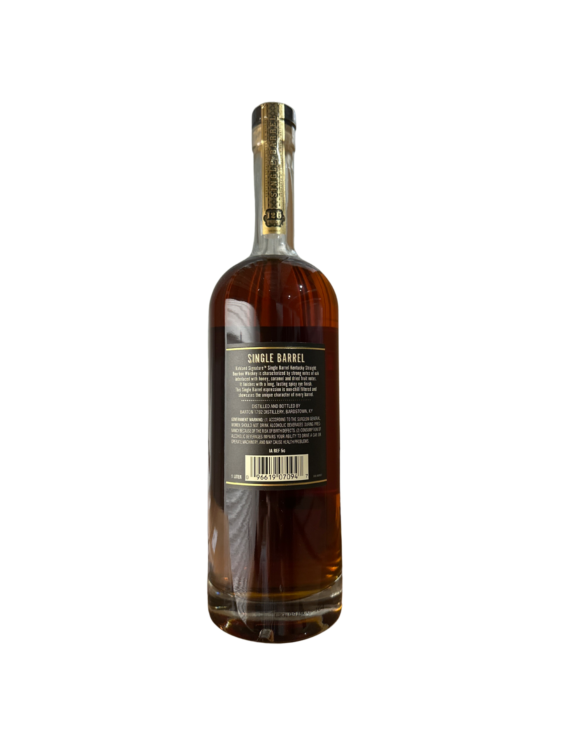 2023 Barton 1792 Master Distillers Kirkland Signature Single Barrel Kentucky Straight Bourbon Whiskey 120 Proof 1 Liter