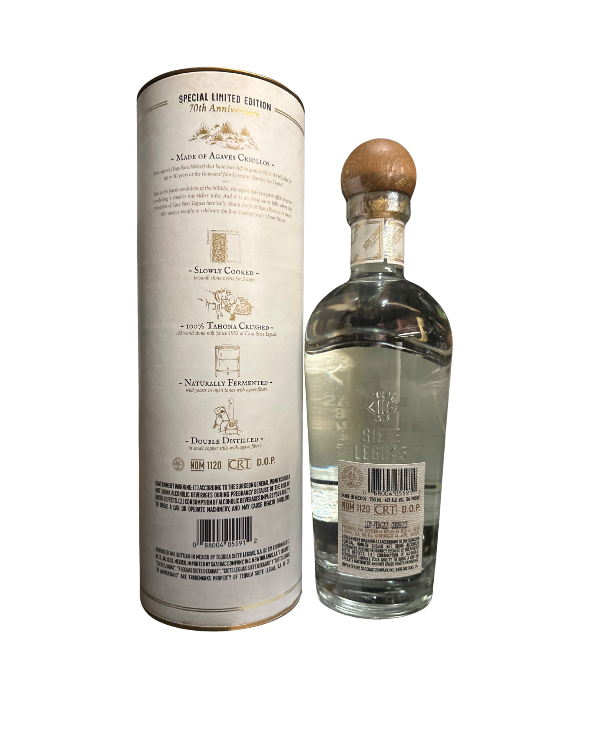 2022 Tequila Siete Leguas 7 Leguas Siete Décadas Blanco Tequila 84 Proof 700ml