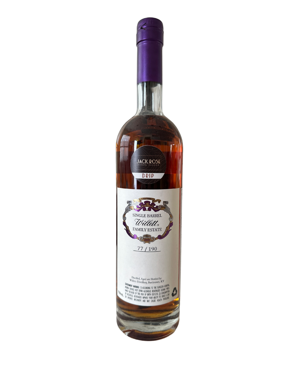 2020 Willett Drip Jack Rose Dining Saloon Family Estate Bottled Single Barrel Bourbon 121.6 Proof 750ml