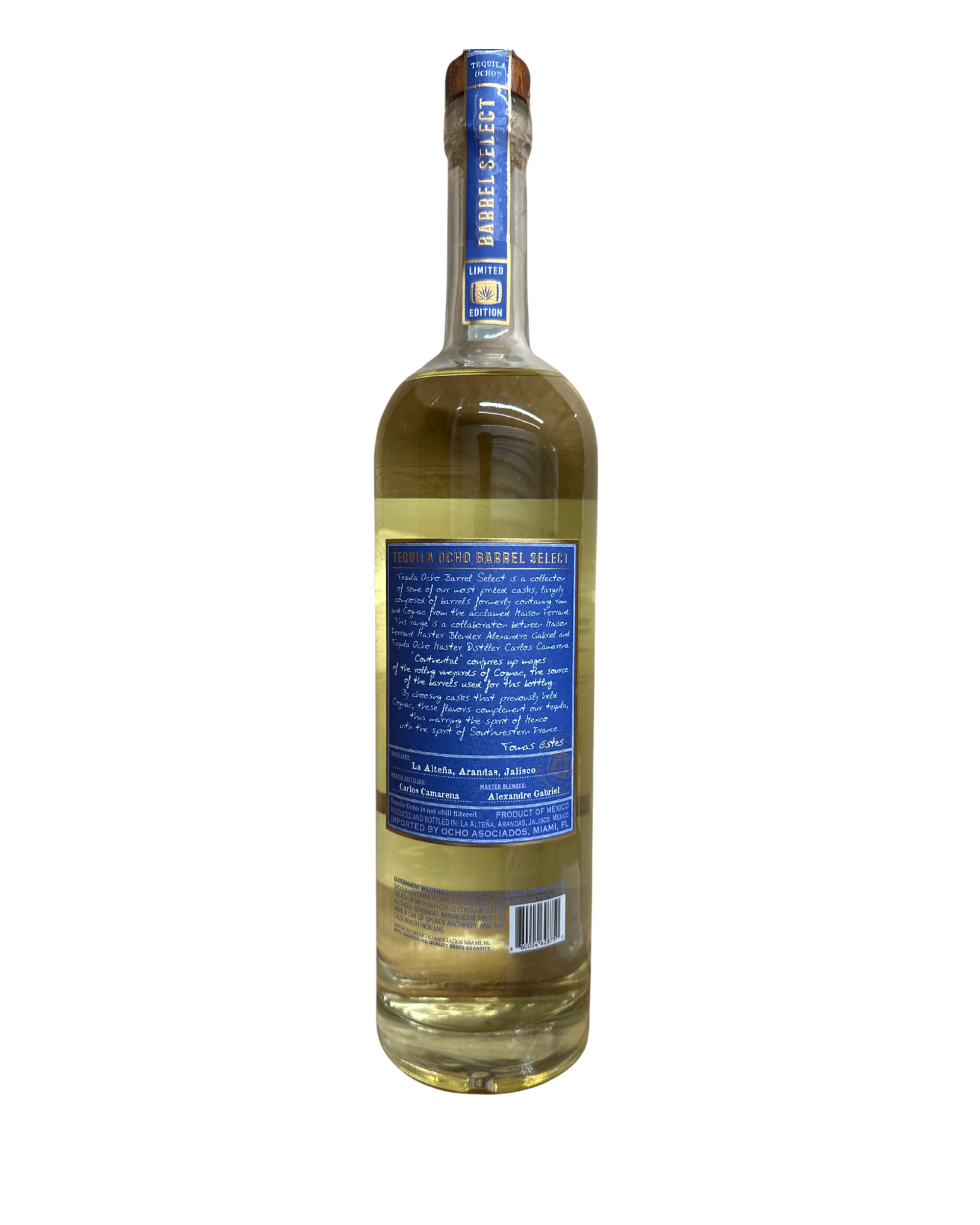 2020 Tequila Ocho Single Estate Tequila Ocho Tequila Añejo Aged in Cognac Casks Continental Barrel Select 86.2 Proof 750ml