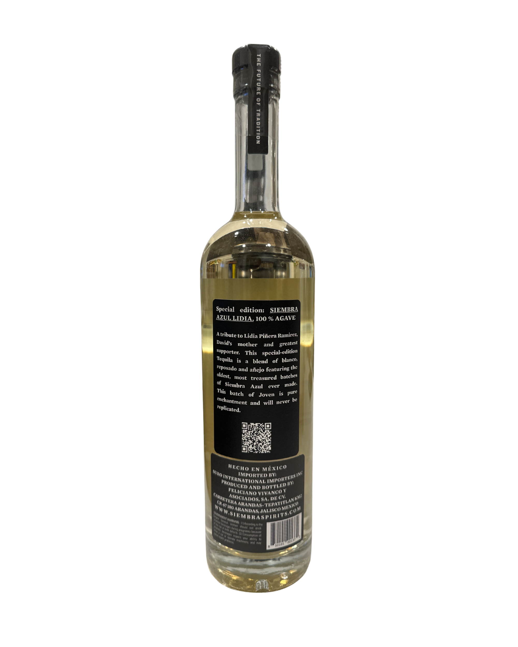 2022 Siembra Azul Lidia Special Edition Tequila Joven 80 Proof 750ml