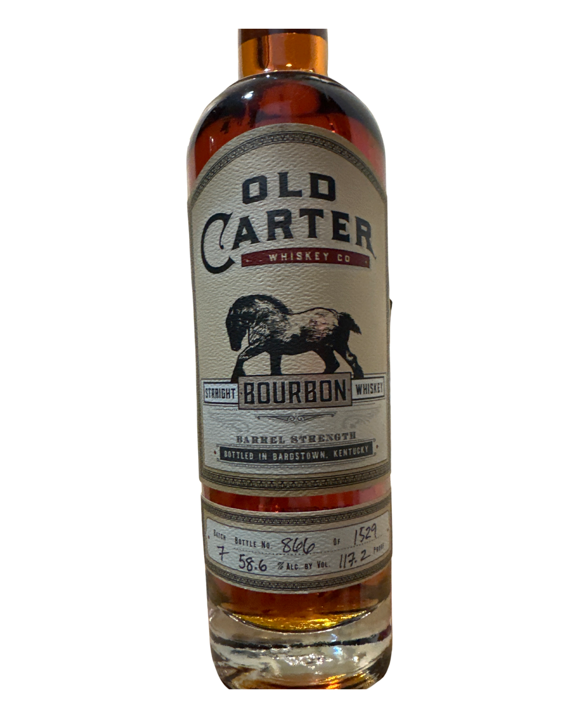 Old Carter Straight Bourbon Whiskey Barrel Strength 117.2 Proof 750ml Batch 7