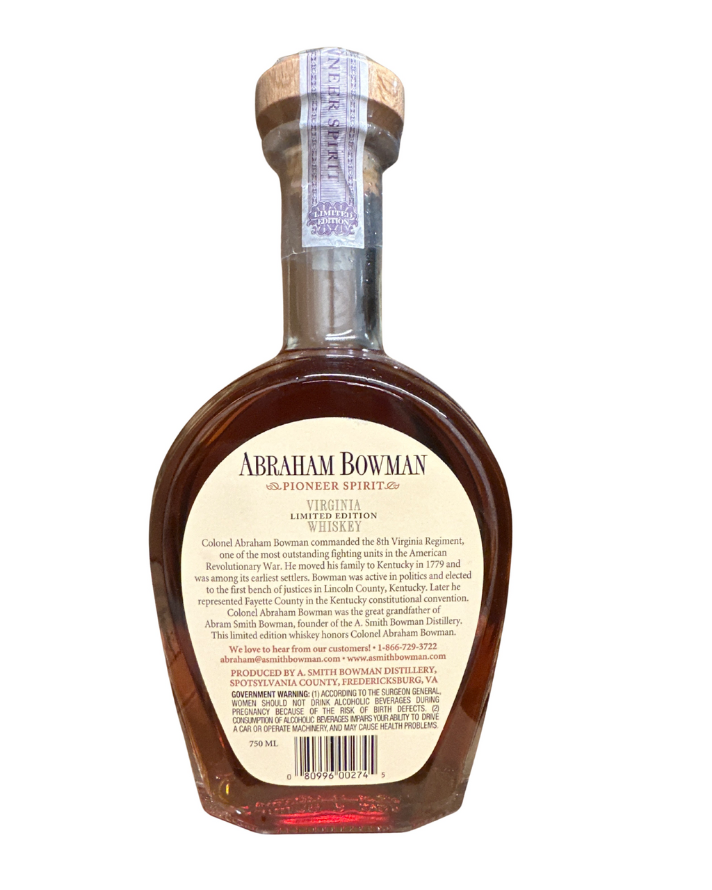 2014 Abraham Bowman Double Barrel Bourbon 100 Proof