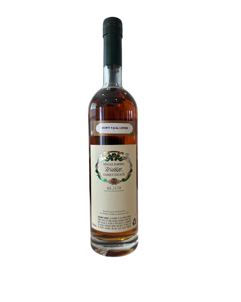 Willett Don’t Talk Listen Family Estate Bottled Single Barrel Straight Rye Whiskey 114.8 Proof 750ml