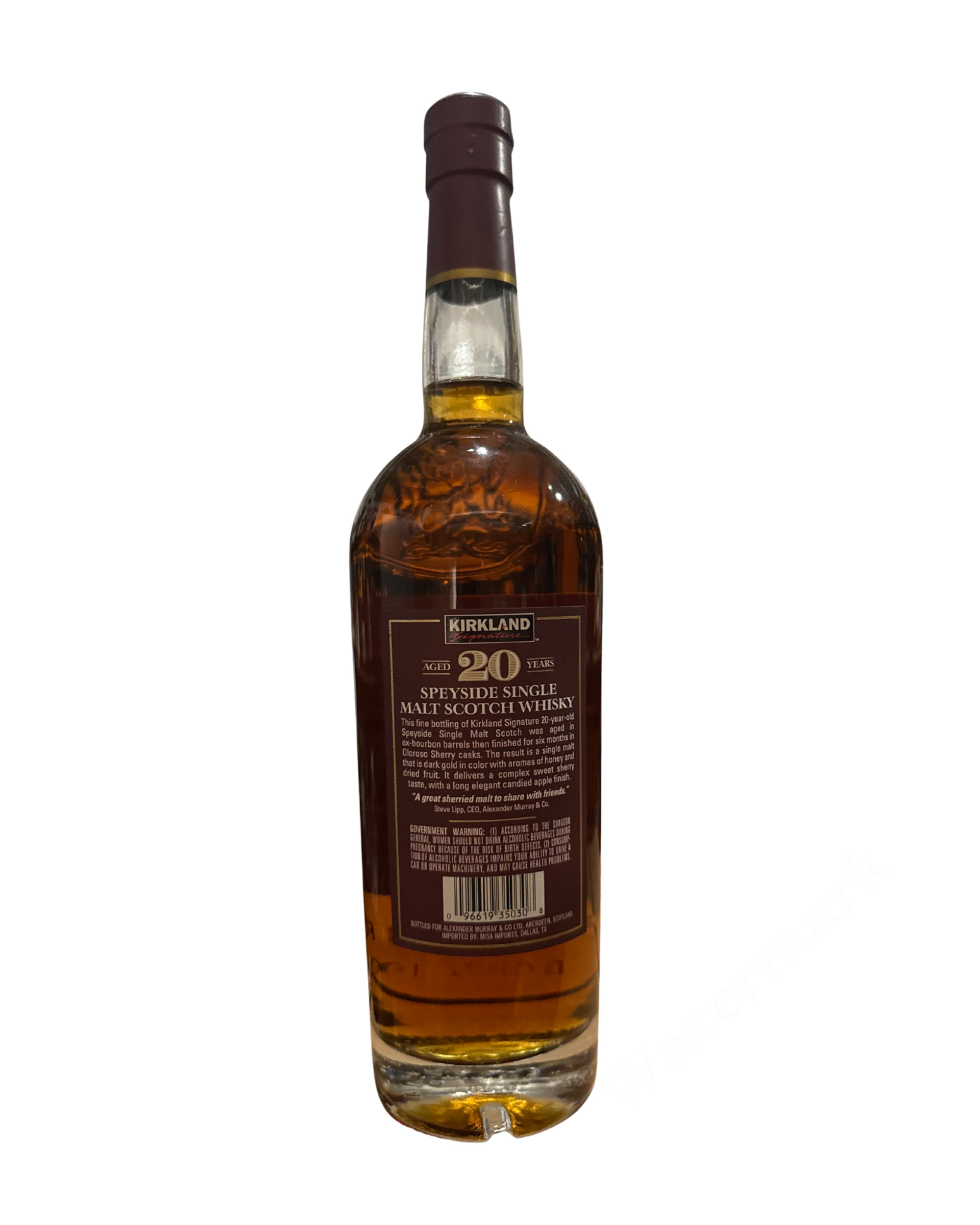 2018 Kirkland (Bottled by Alexander Murray & Co. Ltd.) Speyside Single Malt Scotch Whisky Sherry Cask Finish 92 Proof