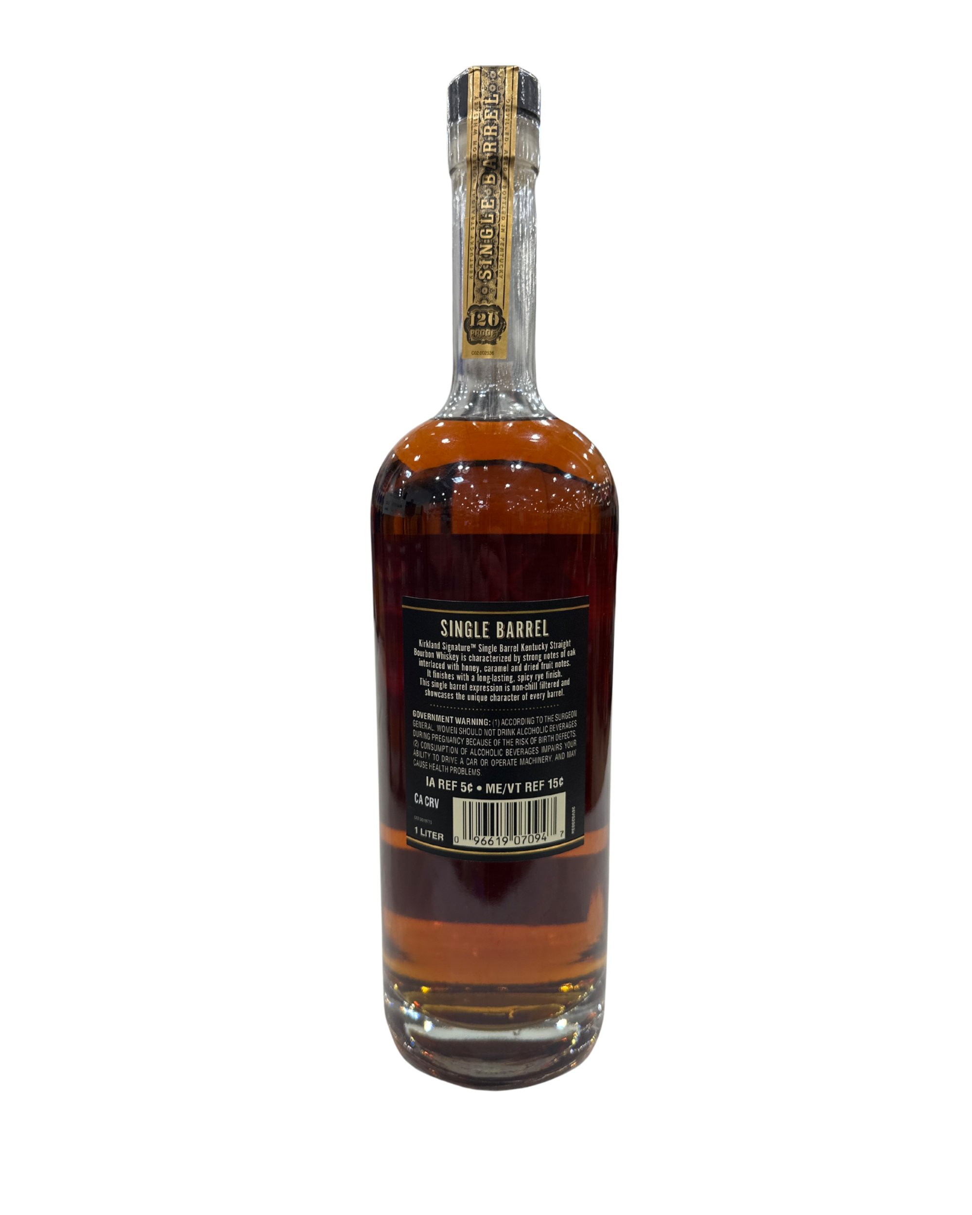 2026 Barton 1792 Distillery Kirkland Signature Single Barrel Kentucky Straight Bourbon Whiskey 120 Proof 1000ml